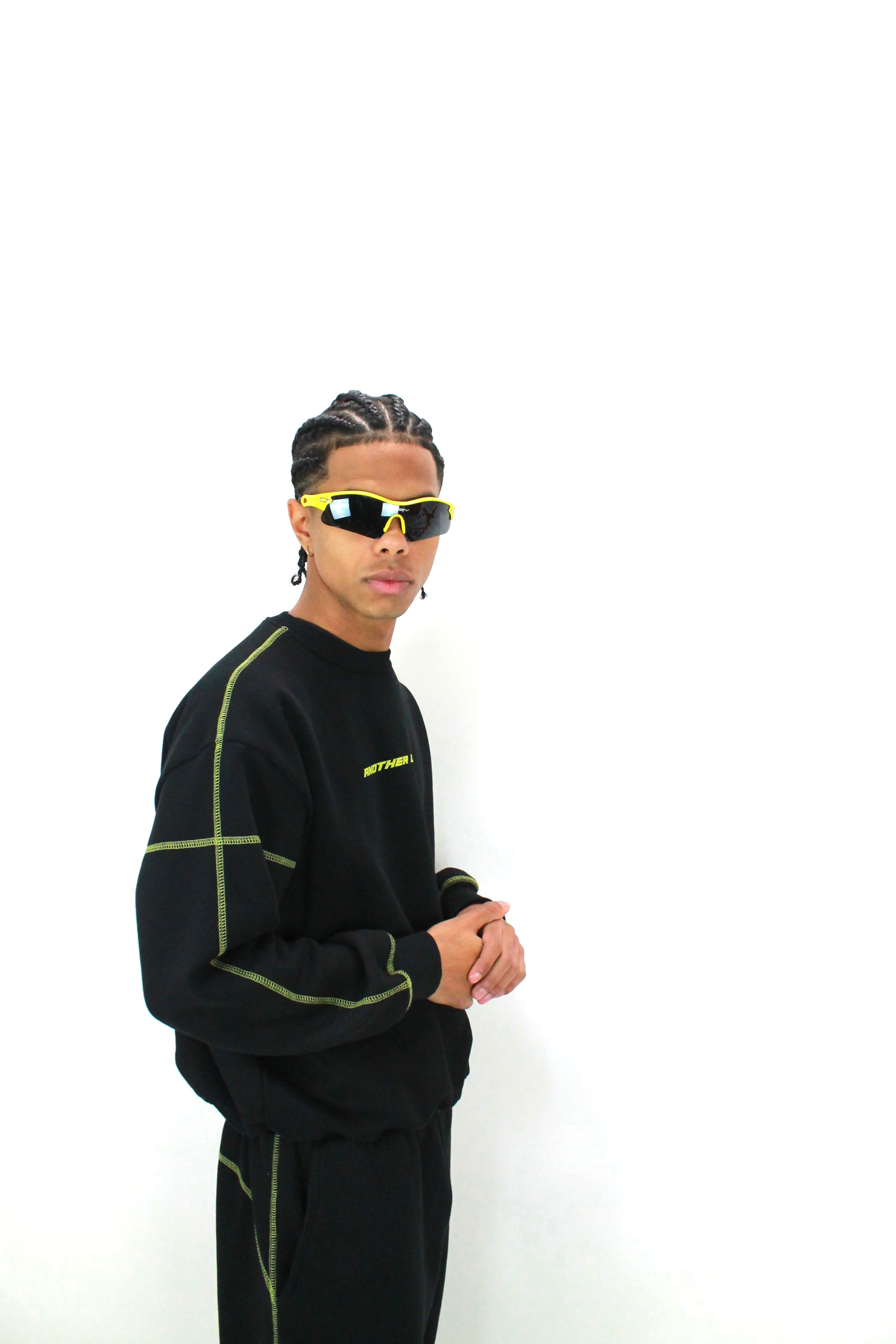 Crewneck midnight black/lime